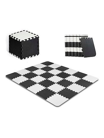 Tapis en Mousse Kinderkraft LUNO avec 30 Puzzles, Surface Antidérapante et Sac de Transport