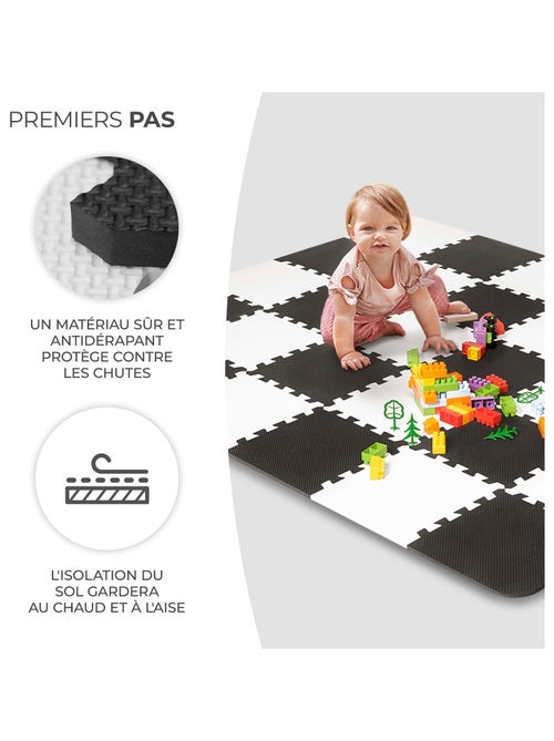 Tapis en Mousse Kinderkraft LUNO avec 30 Puzzles, Surface Antidérapante et Sac de Transport - Kiabi