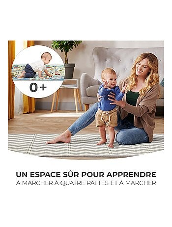 Tapis en Mousse Kinderkraft MATTY 2 Double Face, Pliable avec Sac et Surface Antidérapante
