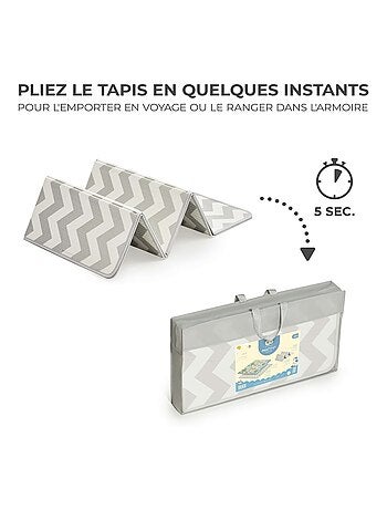 Tapis en Mousse Kinderkraft MATTY 2 Double Face, Pliable avec Sac et Surface Antidérapante