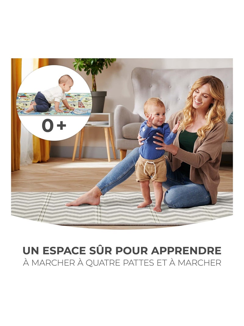 Tapis en Mousse Kinderkraft MATTY 2 Double Face, Pliable avec Sac et Surface Antidérapante Multicolore - Kiabi