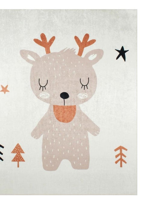 Tapis enfant 120x160 RENNE Marron idéal pour le salon - Kiabi