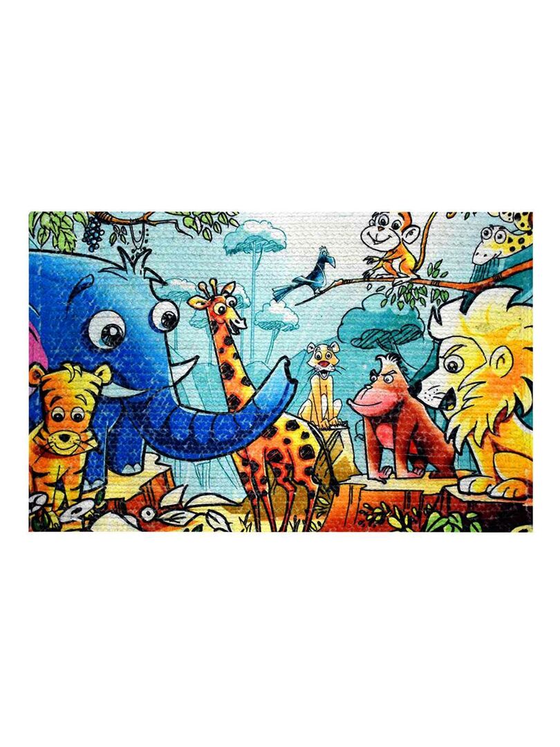 Tapis enfant 50x80 cm Rectangulaire FORET REVERSIBLE Multicolore Chambre  Tissé à la main - Multicolore - Kiabi - 9.99€