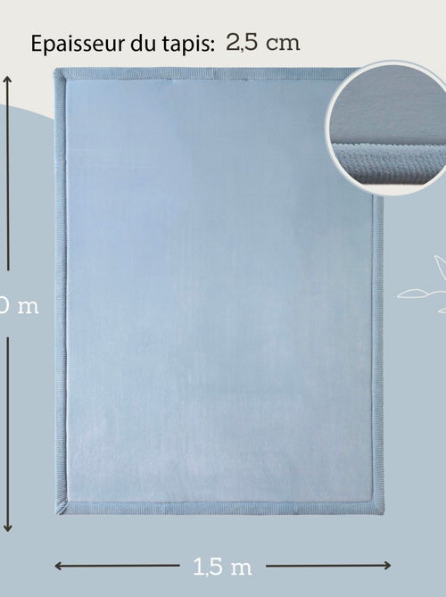 Tapis enfant à mémoire de forme CLOUD Bleu Ciel 200 x 150 - Kiabi
