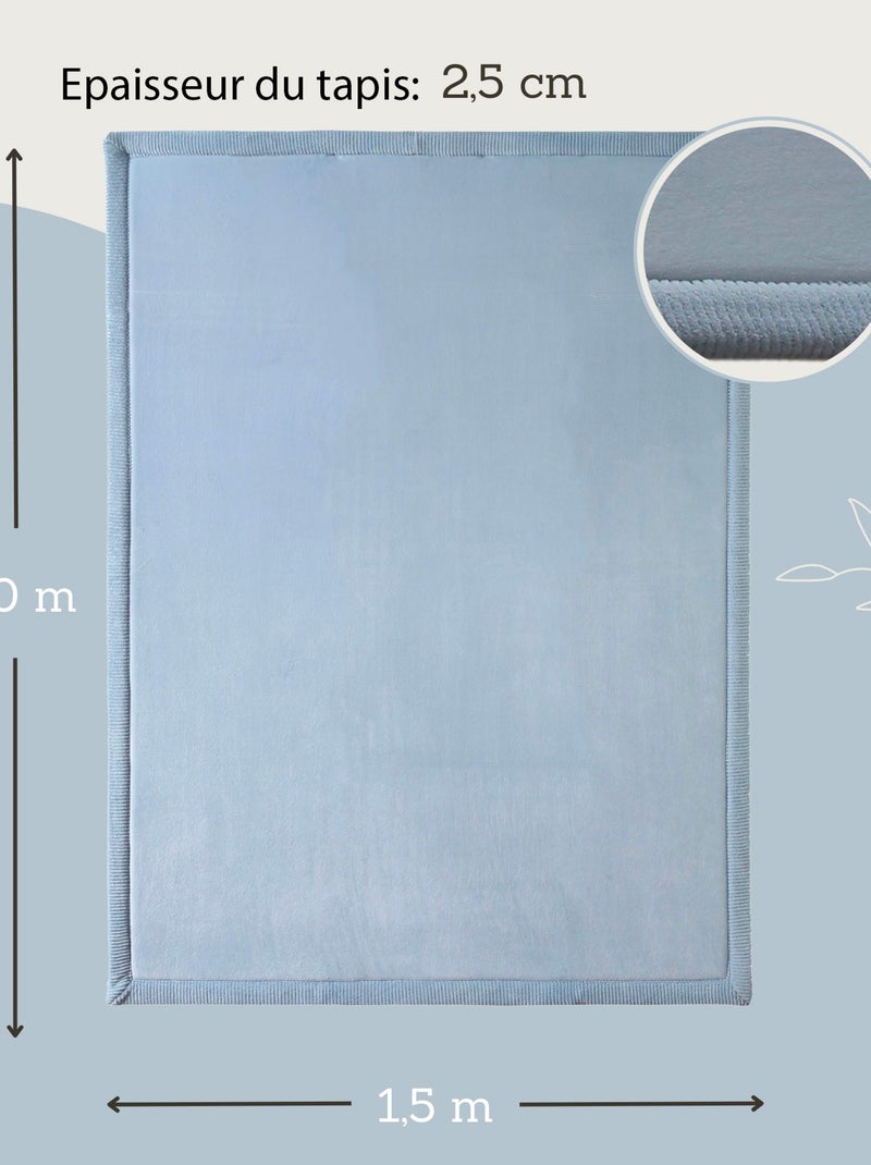 Tapis enfant à mémoire de forme CLOUD Bleu Ciel 200 x 150 Bleu ciel - Kiabi