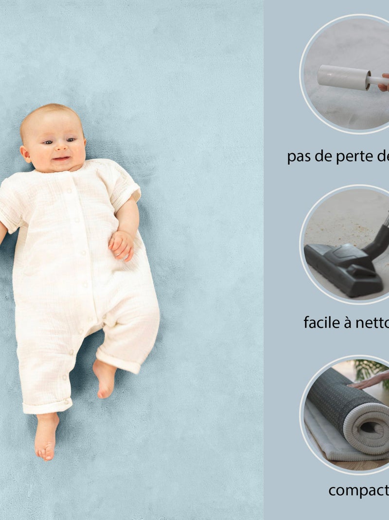 Tapis enfant à mémoire de forme CLOUD Bleu Ciel 200 x 150 Bleu ciel - Kiabi