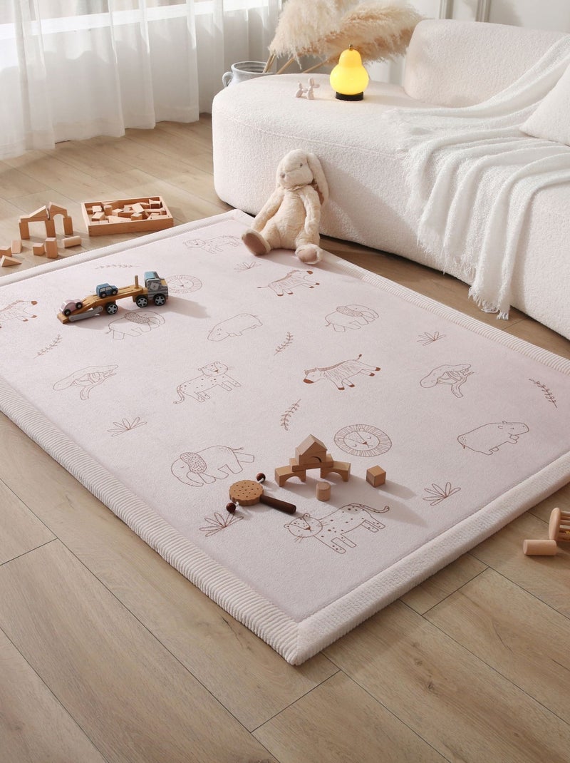 Tapis enfant à mémoire de forme CLOUD SAFARI 170 x 120 Beige - Kiabi