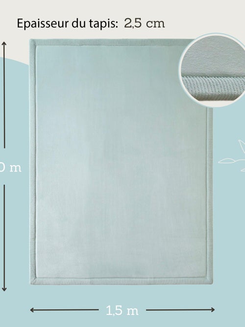 Tapis enfant à mémoire de forme CLOUD Vert Bleuté 200 x 150 - Kiabi