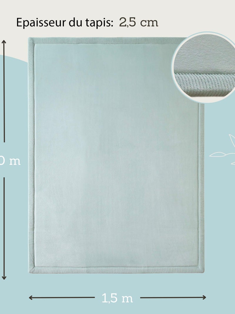 Tapis enfant à mémoire de forme CLOUD Vert Bleuté 200 x 150 Bleu Vert - Kiabi