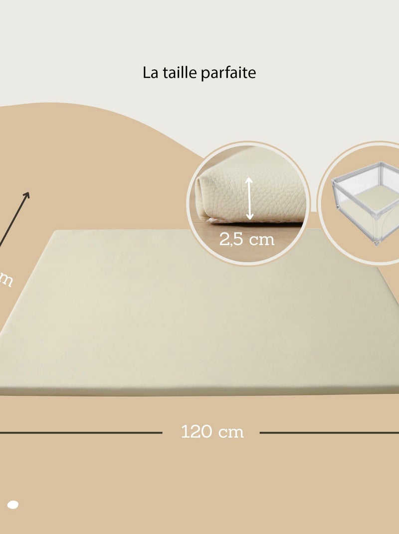 Tapis enfant à mémoire de forme cuir vegan PADDED Beige - Kiabi