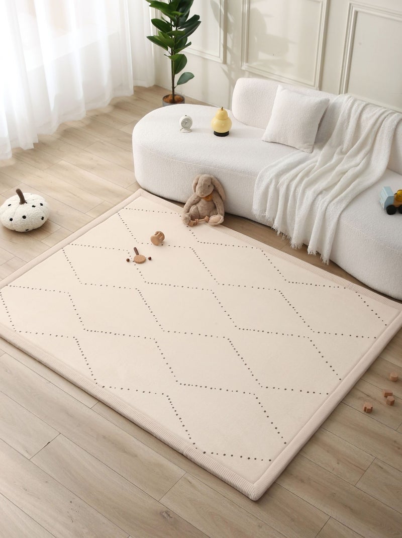 Tapis enfant à mémoire de forme motif berber CLOUD CHEVRON Beige - Kiabi