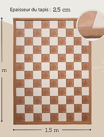 Tapis enfant à mémoire de forme motif damier CLOUD SQUARES