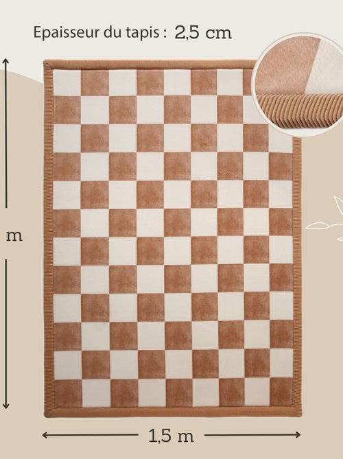Tapis enfant à mémoire de forme motif damier CLOUD SQUARES - Kiabi