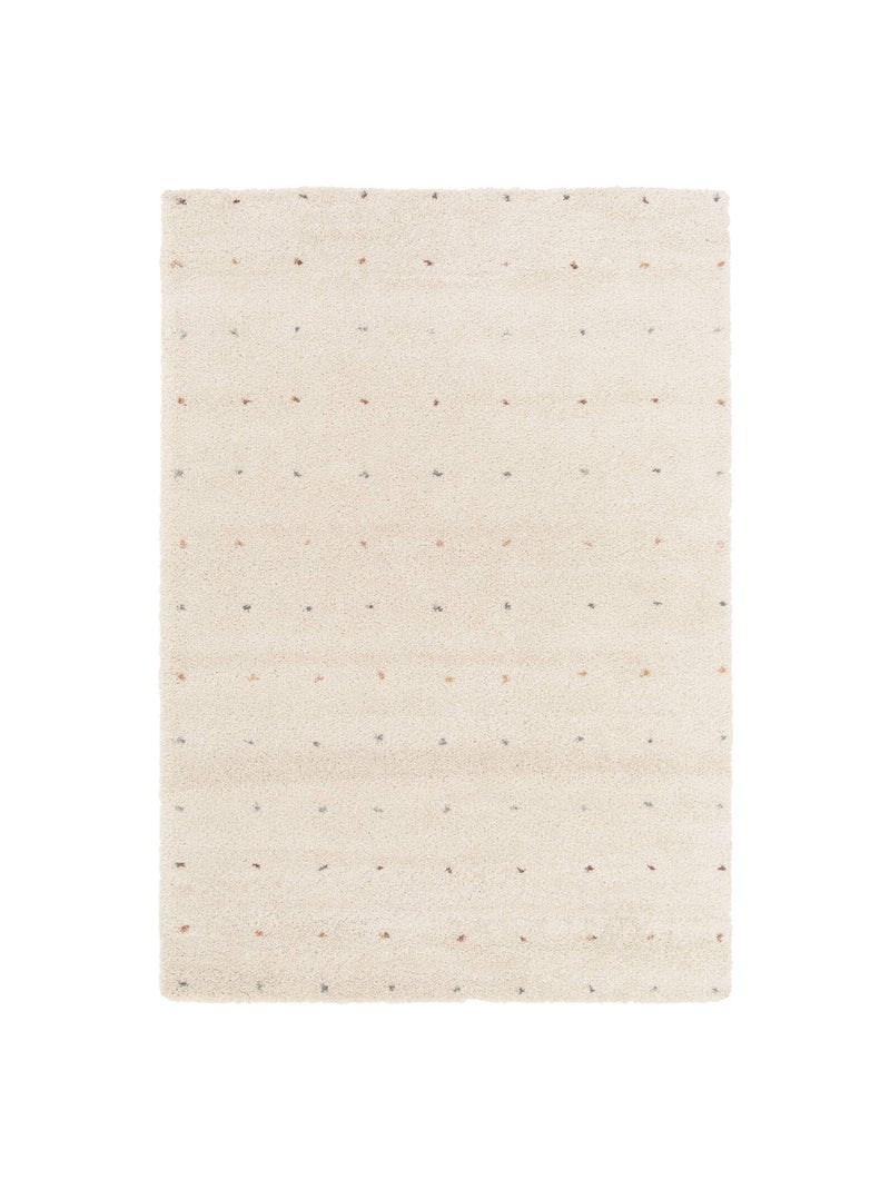 Tapis enfant à petits pois shaggy Hazel Beige - Kiabi