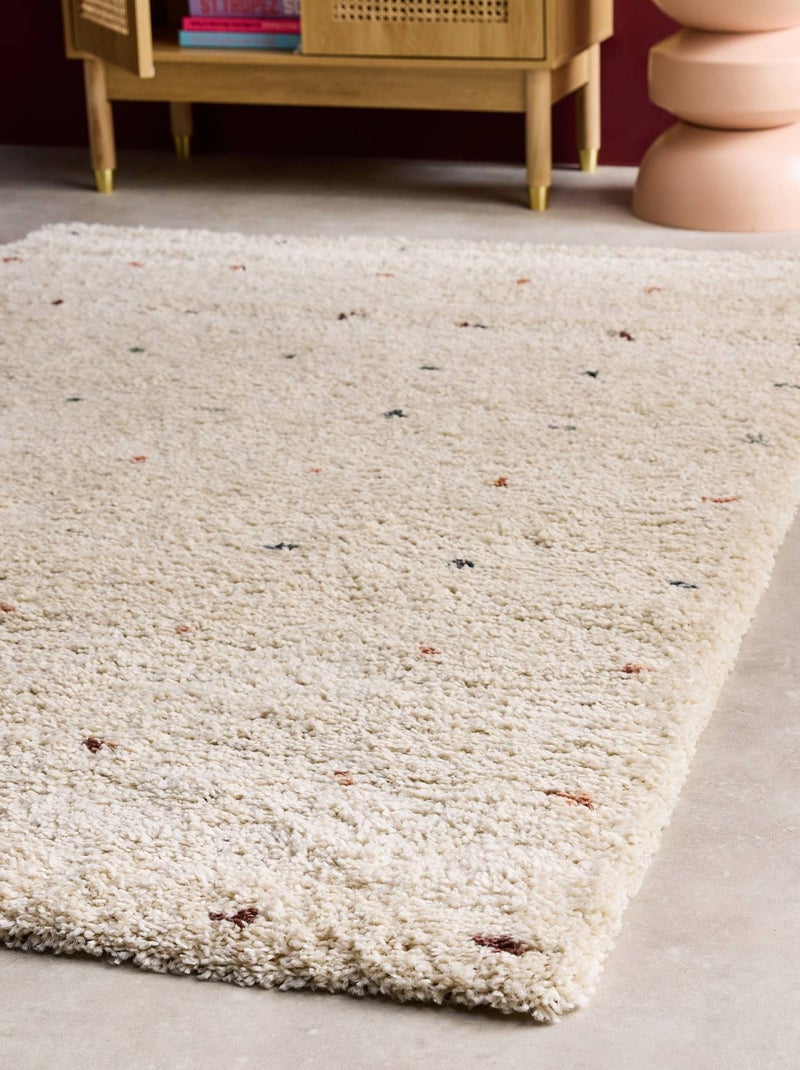 Tapis enfant à petits pois shaggy Hazel Beige - Kiabi