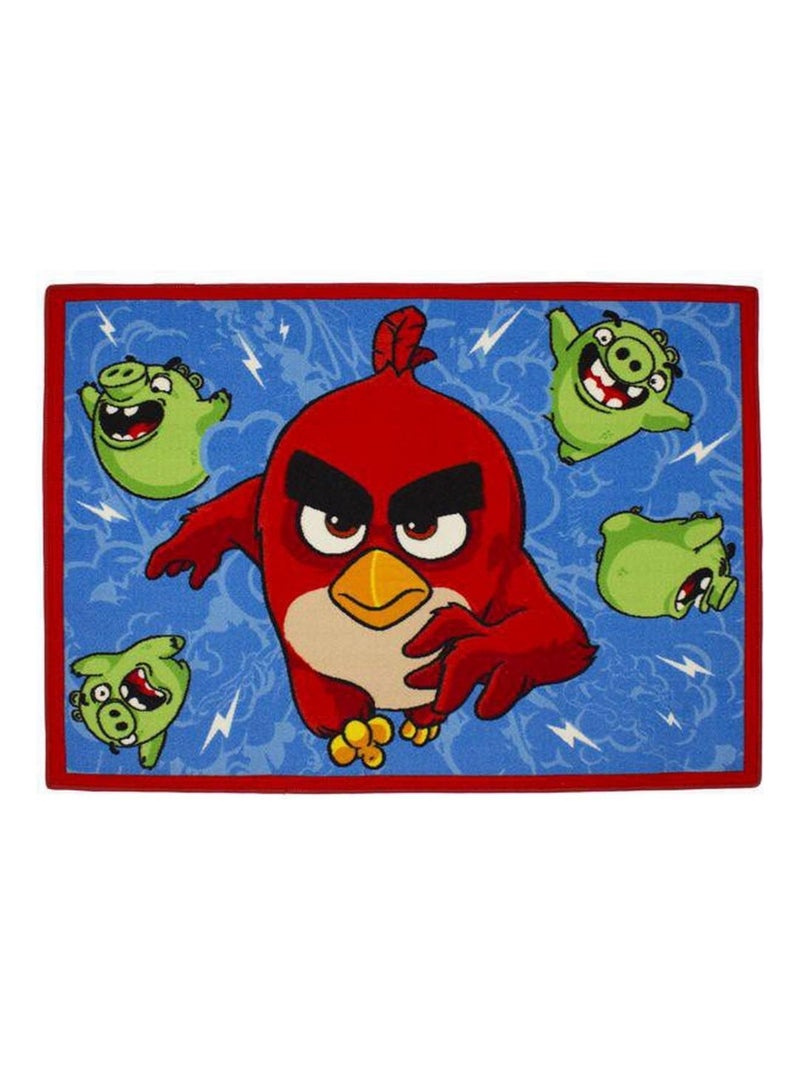 Tapis enfant Angry Birds 133 x 95 cm bleu Multicolore - Kiabi