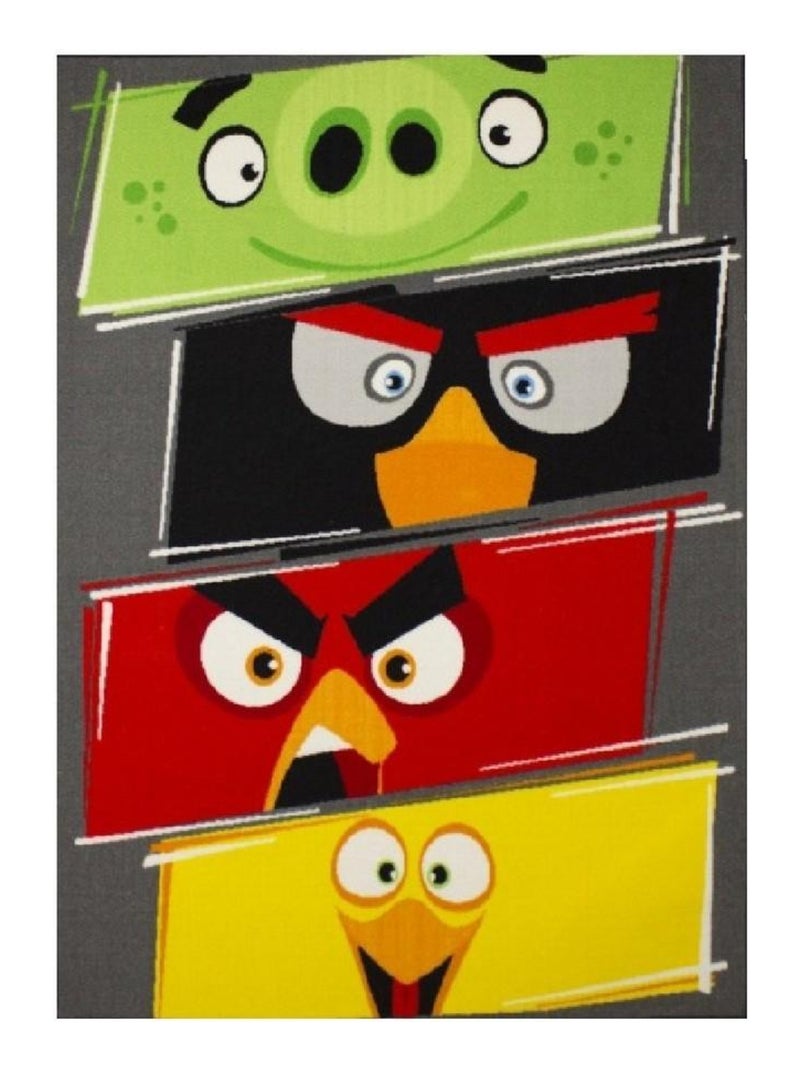 Tapis enfant Angry Birds 133 x 95 cm gris Multicolore - Kiabi