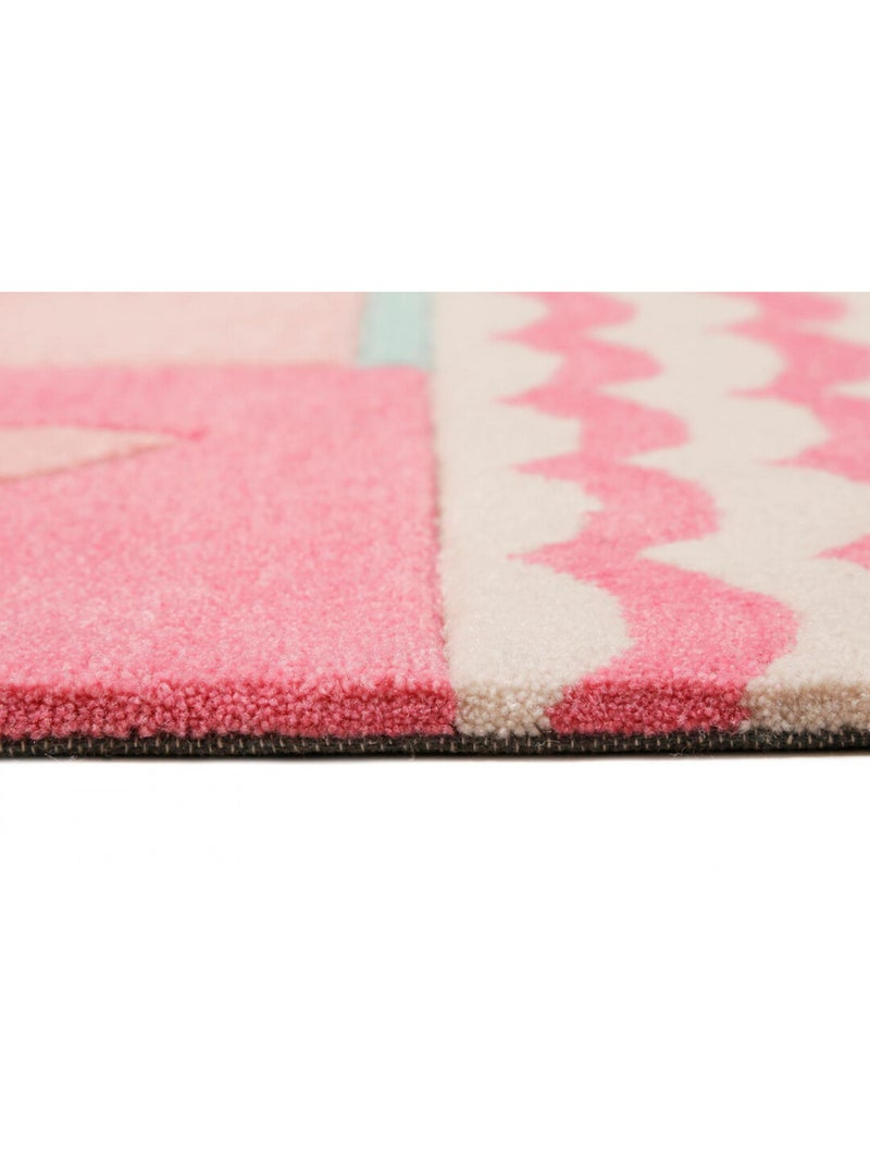 Tapis enfant animal rectangle Fruity Flamingo Smart Kids Noir Rose - Kiabi