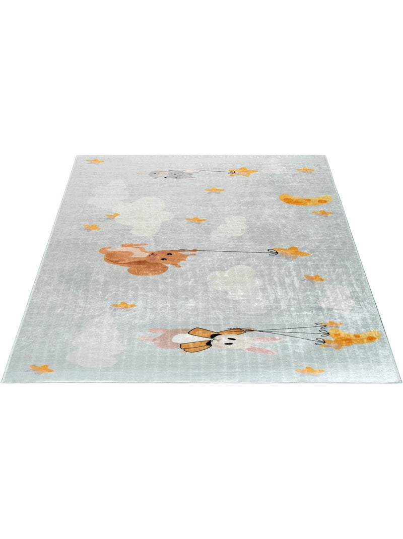 Tapis enfant animaux & étoiles - 160x230 / bleu Bleu - Kiabi