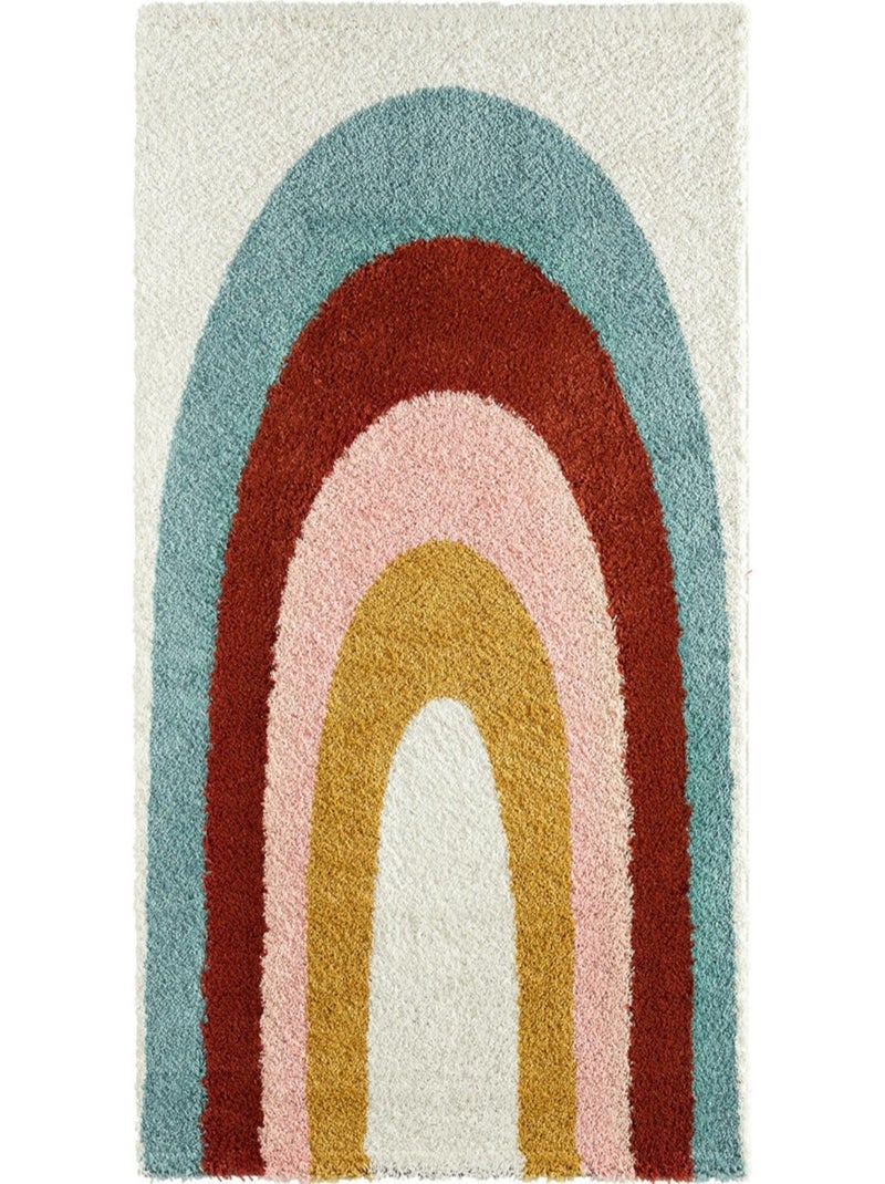 Tapis Enfant Arc en Ciel Aquarelle en polypropylène Multicolore - Kiabi