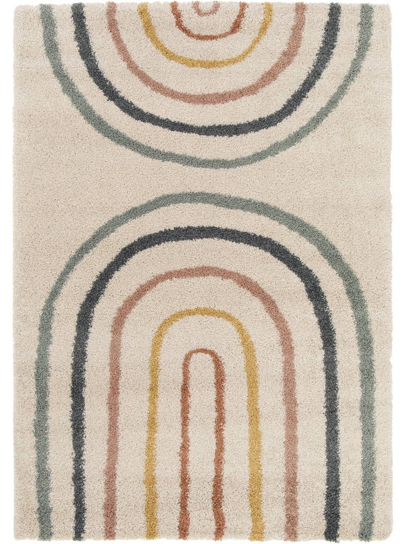 Tapis enfant arc-en-ciel shaggy Dakota Multicolore - Kiabi