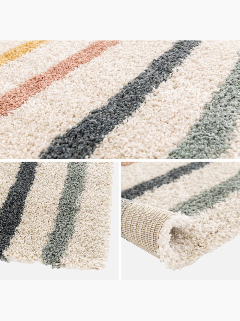 Tapis enfant arc-en-ciel shaggy Dakota Multicolore - Kiabi