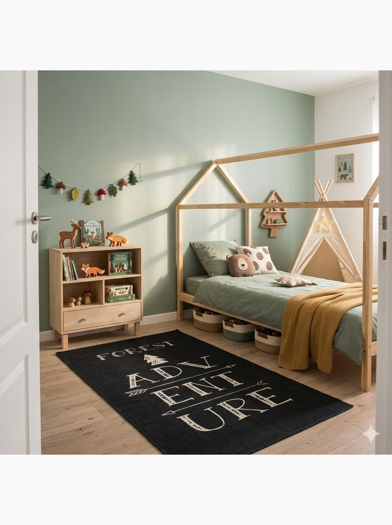 Tapis enfant aventure forêt Noir - Kiabi