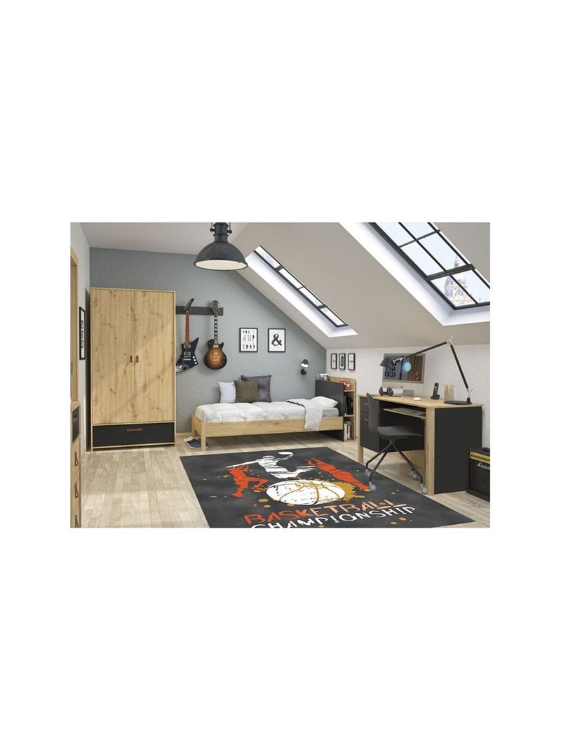 Tapis Enfant BASKET Noir Noir - Kiabi