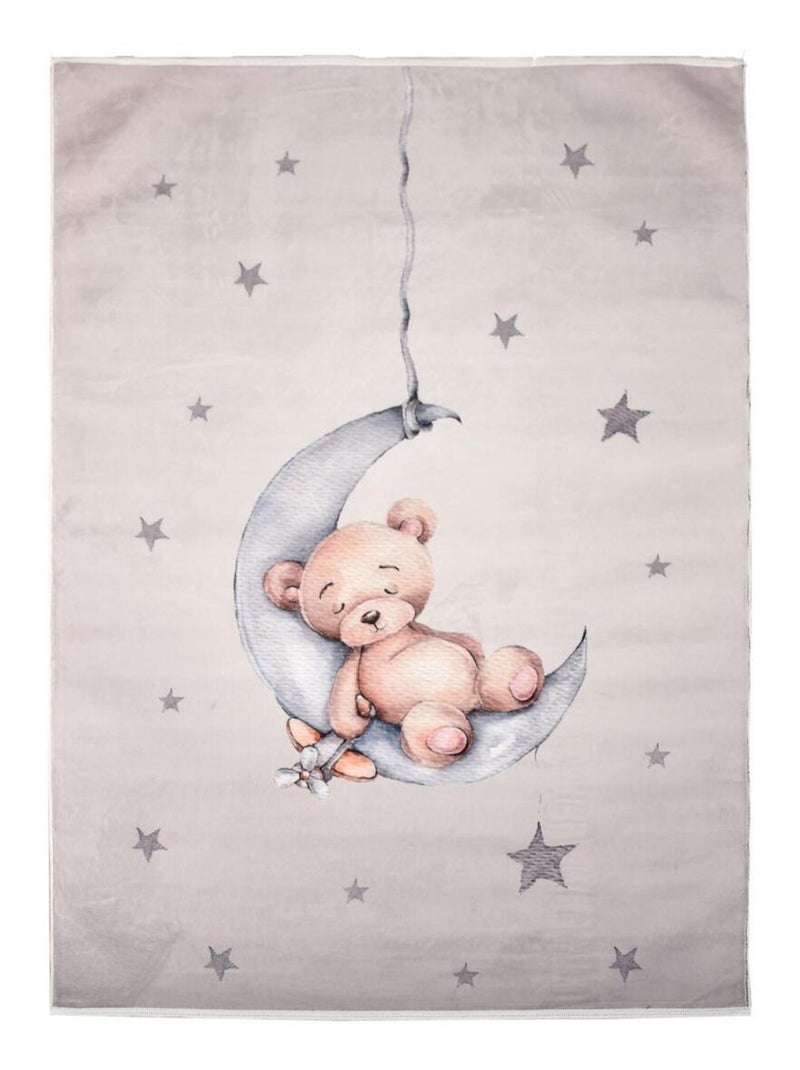 Tapis enfant BEAR, très doux et facile d'entretien Gris - Kiabi