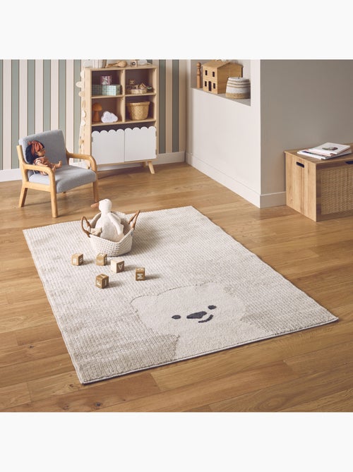 Tapis enfant beige petit ourson Elliot - Kiabi