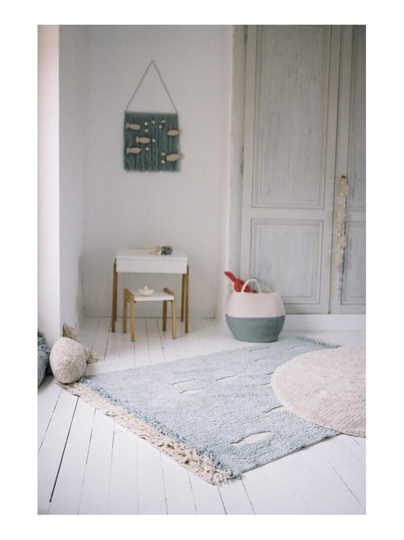 Tapis enfant bleu océan lavable en machine Ocean Shore Lorena Canals Bleu - Kiabi