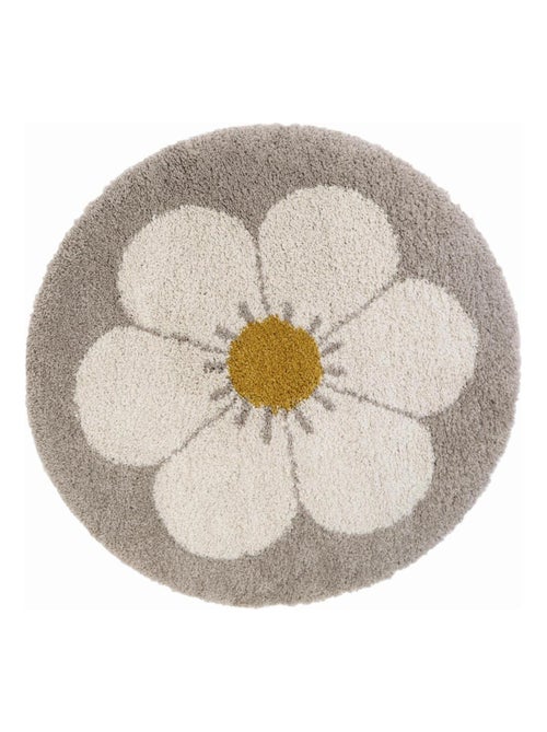 Tapis Enfant Bohemian Daisy Rond en polypropylène - Kiabi