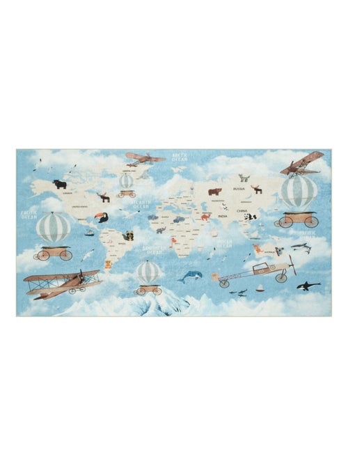 Tapis enfant Carte du Monde bleu 160 x 230 cm - Kiabi Tapis enfant Carte du Monde bleu 160 x 230 cm - Kiabi