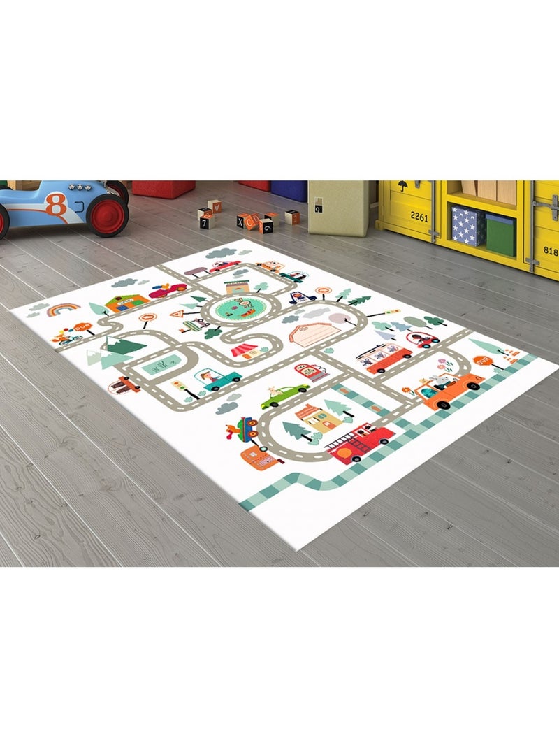 Tapis Enfant Circuit de voiture Blanc - Kiabi