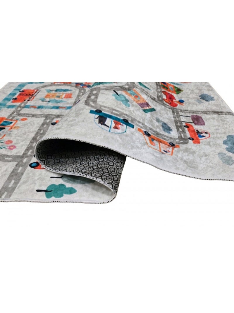 Tapis Enfant Circuit de voiture Blanc - Kiabi