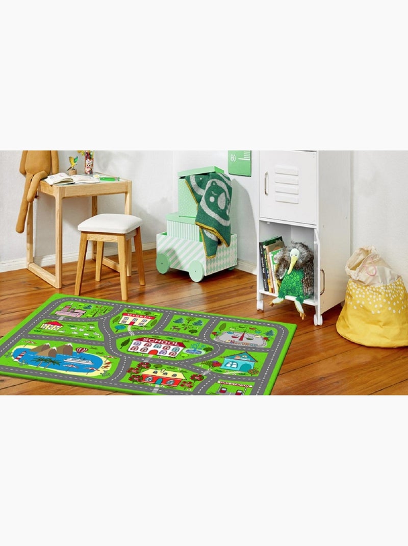 Tapis Enfant Circuit de Voiture Vert - Kiabi