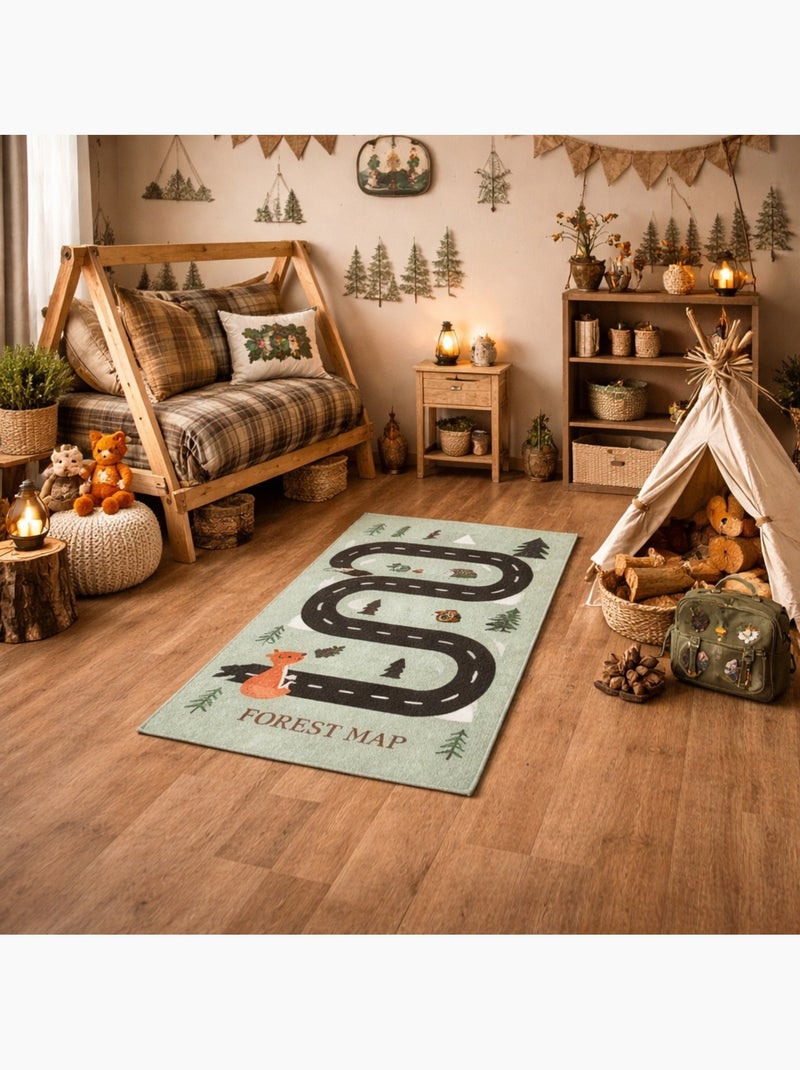 Tapis enfant circuit forêt Vert - Kiabi