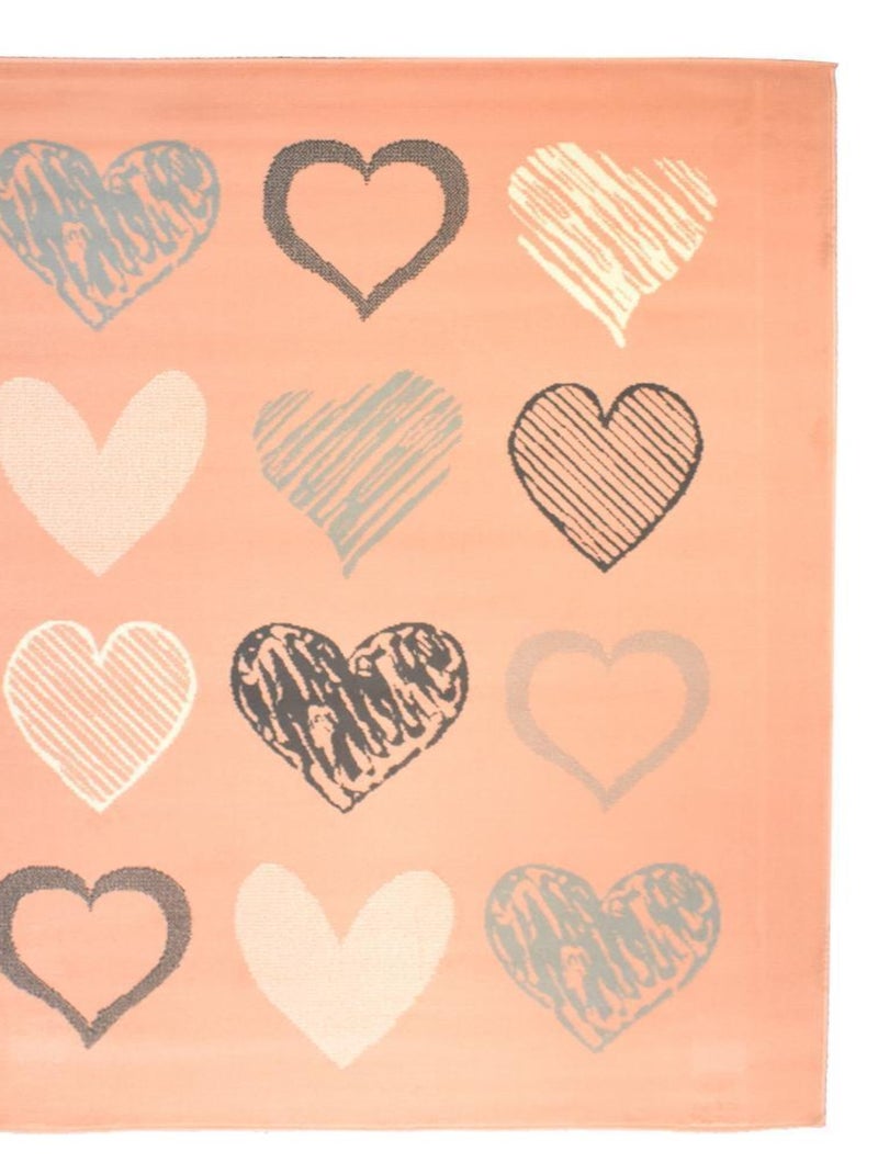 Tapis enfant COEURA en polypropylène Fait en Europe Rose - Kiabi