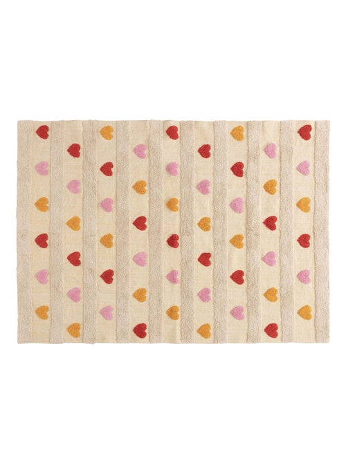 Tapis enfant coeurs avec relief - Kiabi