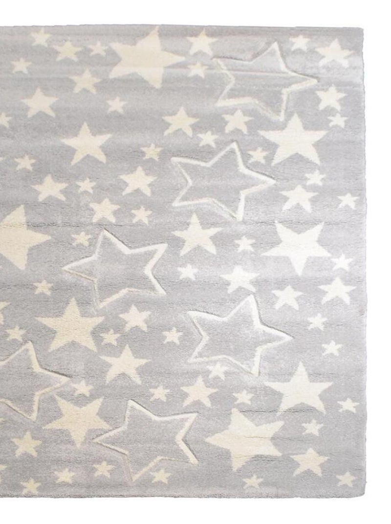 Tapis enfant CONSTELA LL en polypropylène doux et soyeux Gris - Kiabi