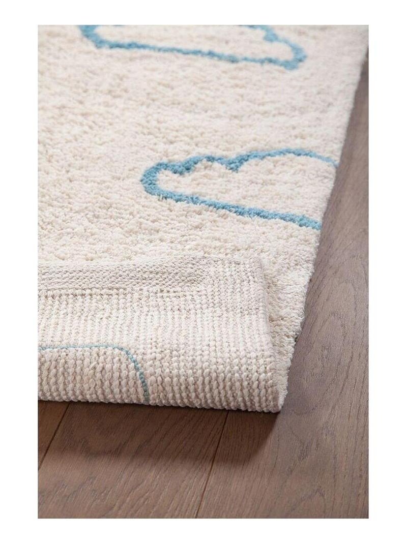 Tapis enfant coton crème tufté Nuage Ecru - Kiabi