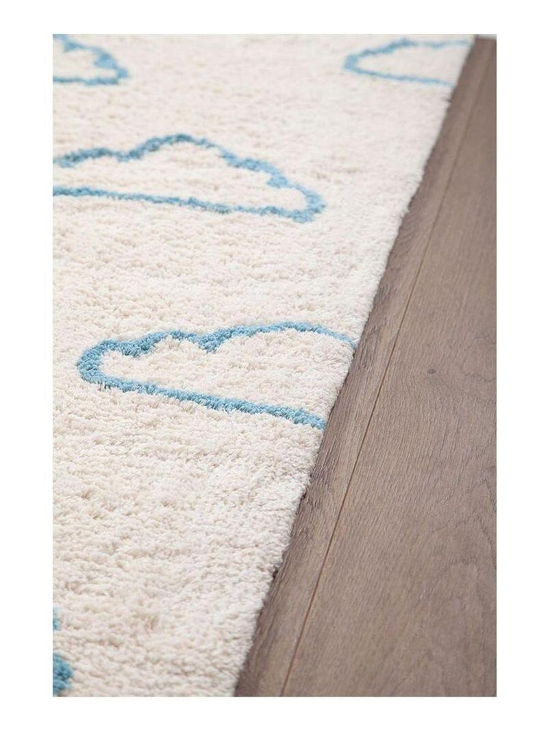 Tapis enfant coton crème tufté Nuage Ecru - Kiabi