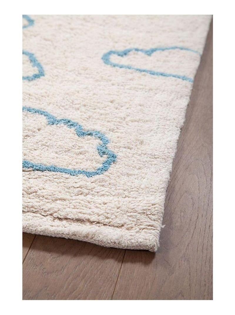 Tapis enfant coton crème tufté Nuage Ecru - Kiabi