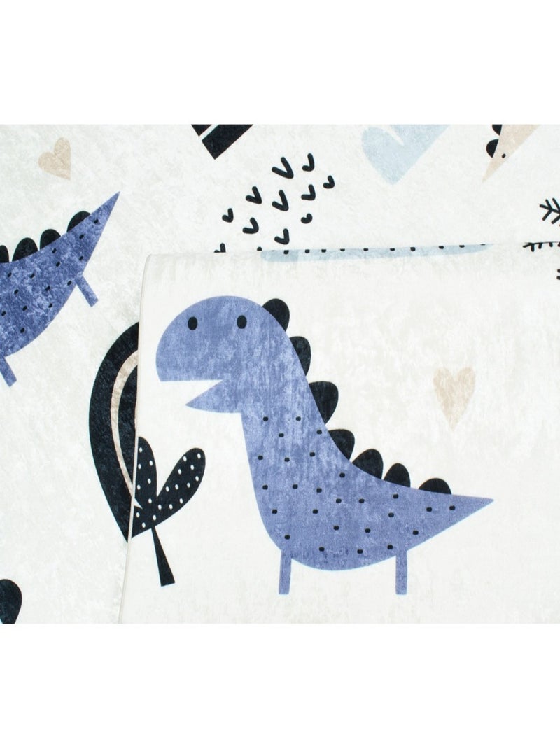 Tapis Enfant Dinosaures Happy Bleu - Kiabi