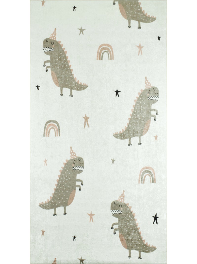 Tapis Enfant Dinosaures Happy en polyester Vert - Kiabi
