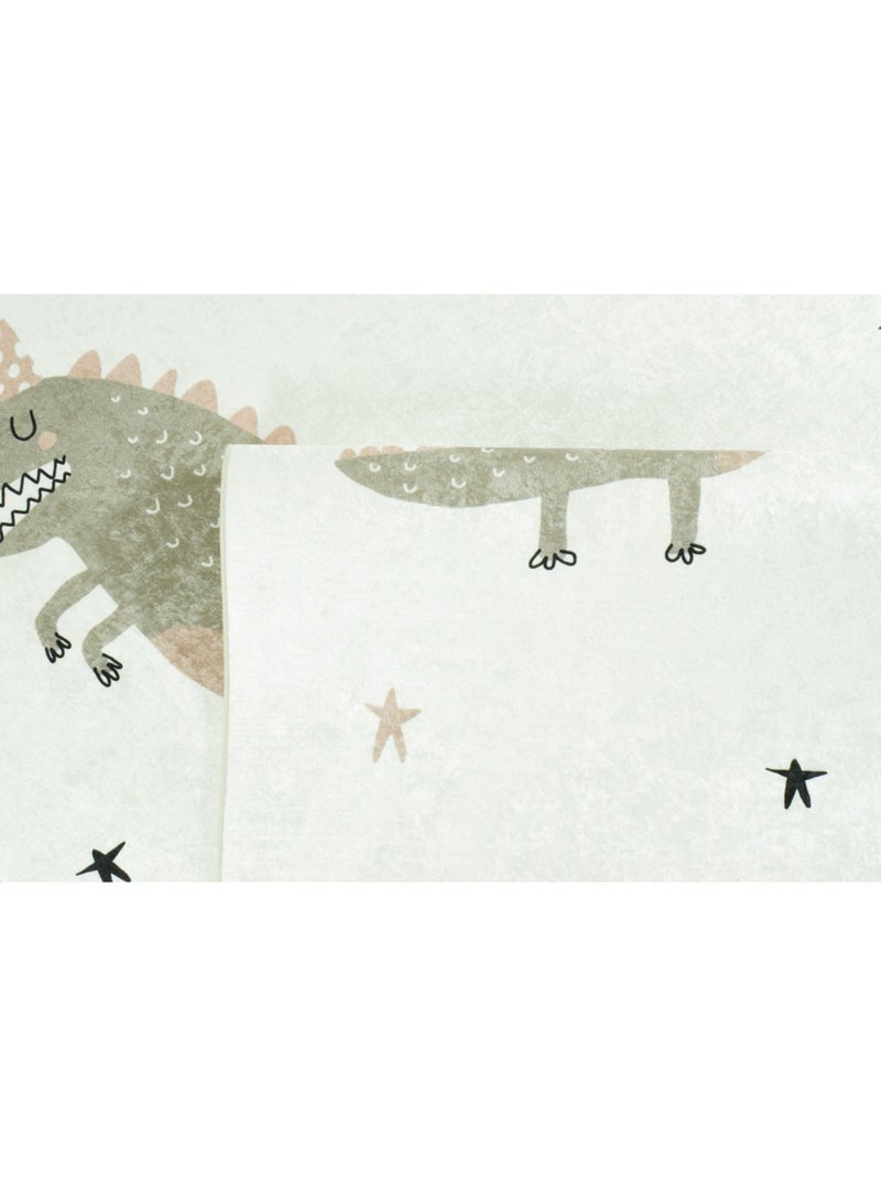 Tapis Enfant Dinosaures Happy en polyester Vert - Kiabi