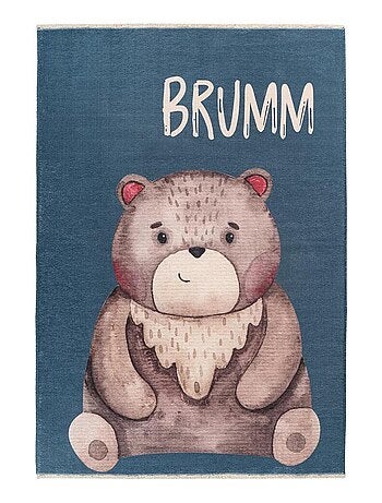 Tapis enfant en coton recyclé lavable en machine Bear