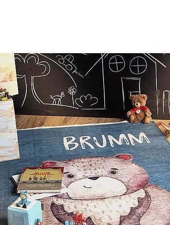 Tapis enfant en coton recyclé lavable en machine Bear