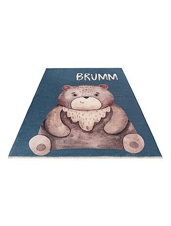Tapis enfant en coton recyclé lavable en machine Bear