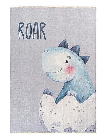 Tapis enfant en coton recyclé lavable en machine Dino